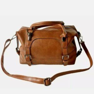 Zulily Leza Crossbody Handbag Faux Leather Brand New Packaging Cognac Color